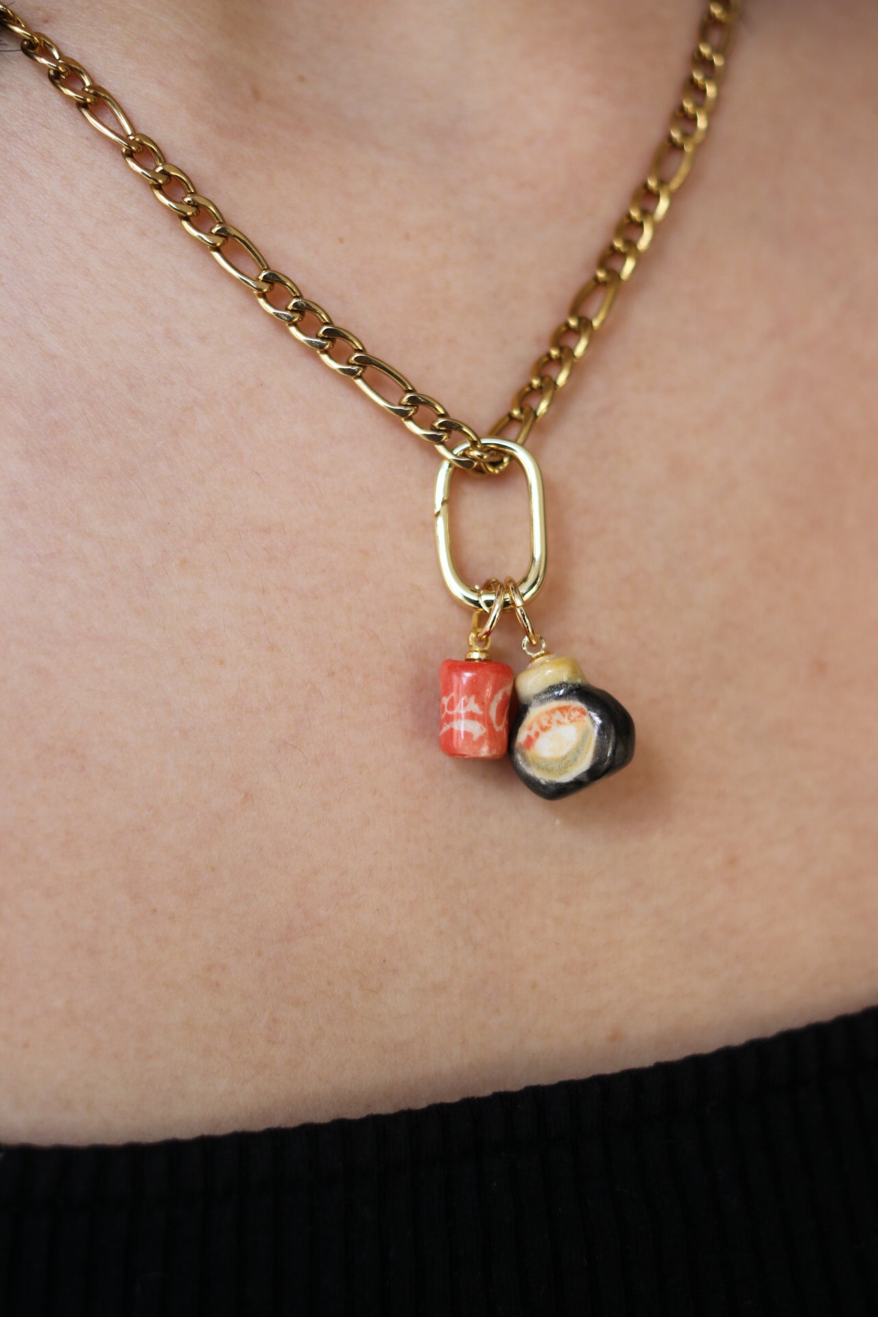 Charm necklace with Coca Cola charm