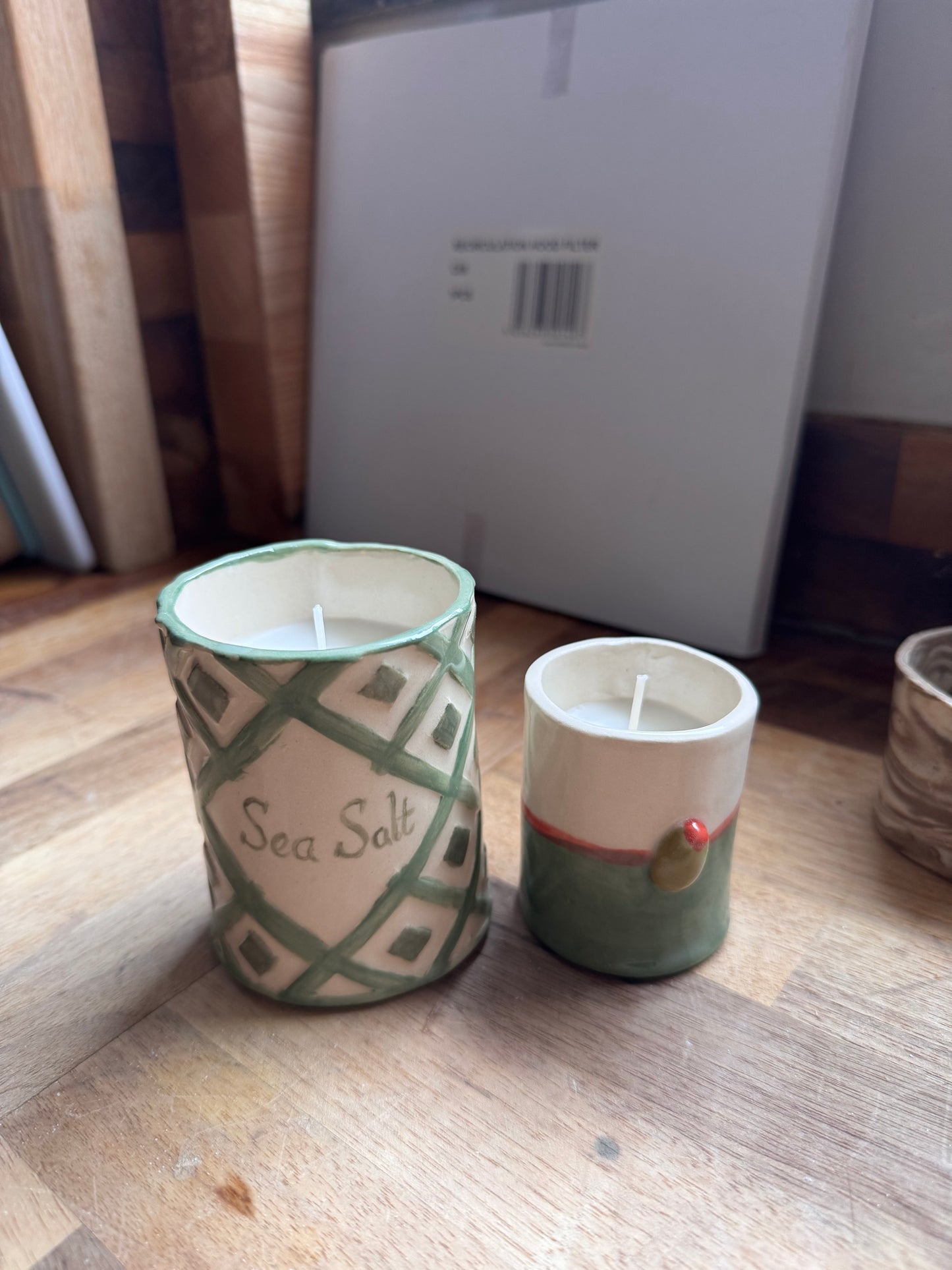 Candle in reusable ceramic tumbler