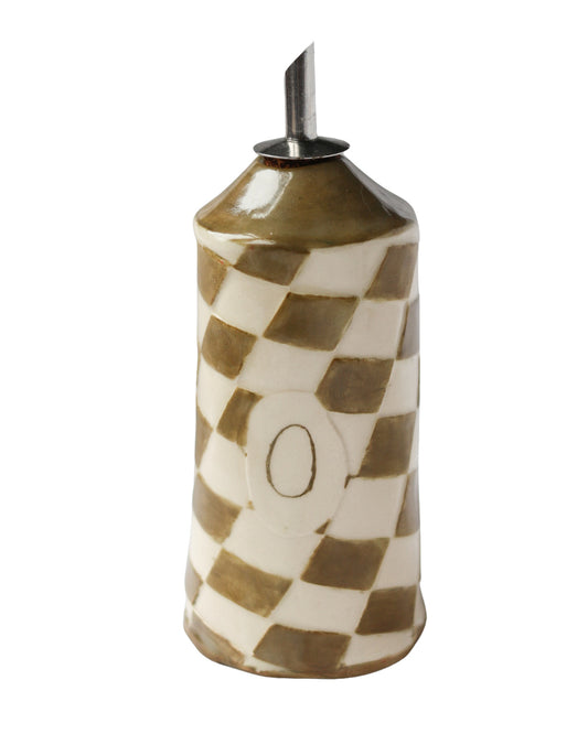 Olive green checkered oil pourer